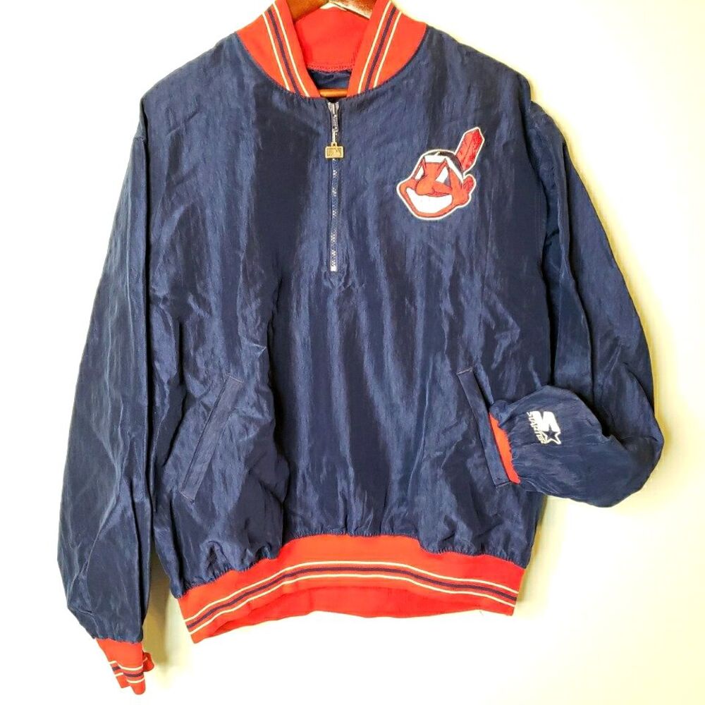 Vintage Cleveland Indians Starter Jacket Diamond Collection Mens XL Chief Wahoo